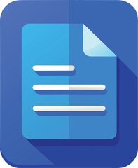 Obraz premium Blue document icon with shadow