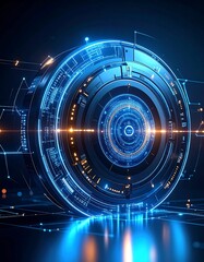 Obraz premium Futuristic circular technology design
