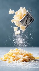 Grated Cheese Falling on Pasta