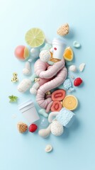 Healthy Gut Microbiome Concept with Food