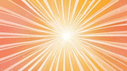 Abstract Light Burst with Orange Gradient Background and White Rays