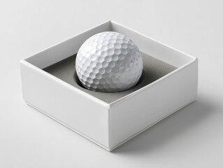 Golf Ball Inside Open Display Box Premium Sports Gift on Transparent Background

