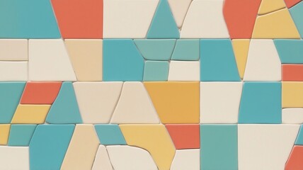 Colorful Abstract Geometric Pattern Background of Interlocking Shapes and Tiles