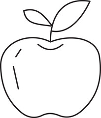apple with leaf vector icon for food and others