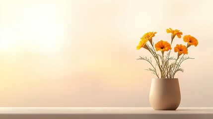 Still life arrangement of vibrant yellow flowers.