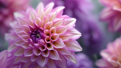 close up of pink dahlia flower