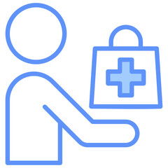 Obraz premium Treatment Outline Blue Color Icon