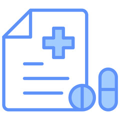 Fototapeta premium Prescription Outline Blue Color Icon