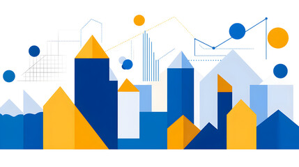 Abstract geometric illustration growth and progress data visualization