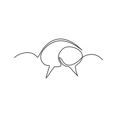 Chat single vector illustration icon,
, speech bubble  Speech bubble continuous one line art drawing dialogue speech bubble vector illustration 