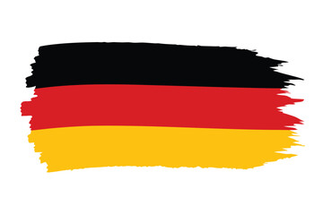 German Flag Brush Stroke Illustration Black Red and Yellow Stripes Paint Design