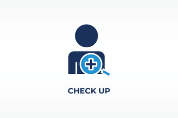 CHECK UP vector, icon or logo sign isolated symbol illustration