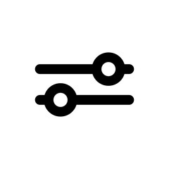 Minimal Settings Icon with Sliders Transparent Background