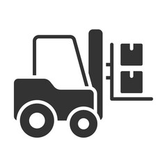 Forklift Icon Glyph Style. Vector Illustration Design