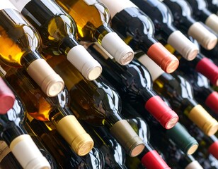 Wine bottles neatly arranged in a rack