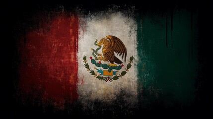 Mexico flag grunge distressed vintage texture background wallpaper
