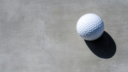 Golf Ball on Grey Concrete Surface with Soft Shadow and Lighting