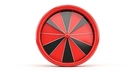 A Captivating 3D Render of a Vibrant Red and Black Roulette Wheel