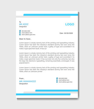professional letter head design in a4 format