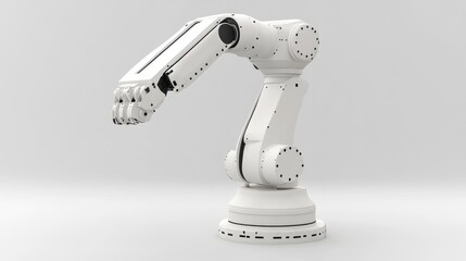 Sleek white robotic arm, a symbol of automation and technology advancement