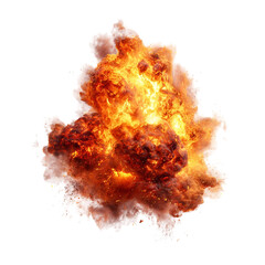 Fiery explosion, a glowing burst of energy isolated on a transparent background