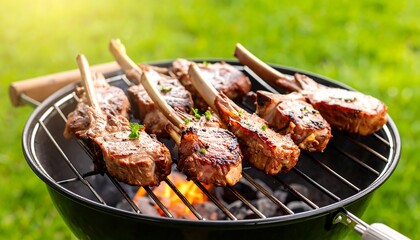 Grilled ribs on a barbecue