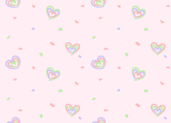 Seamless Pattern of Tunnel Pastel Heart Background for Valentine's Day