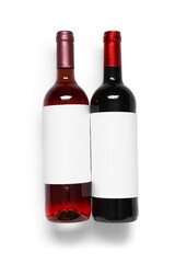 Obraz premium Bottles of wine on white background
