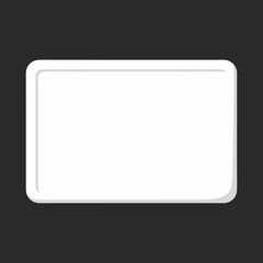 Clean white rectangular tray isolated on black background.