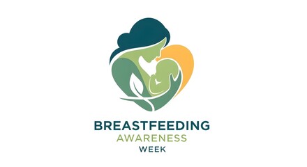 Breastfeeding Mother Holding Baby During Awareness Week Illustration