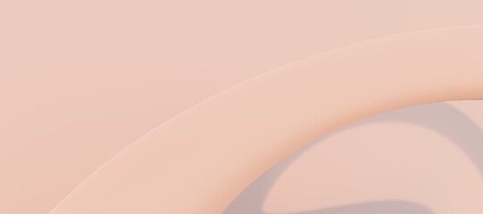 Curved beige shape against a soft peach background creates an elegant minimalist abstract composition