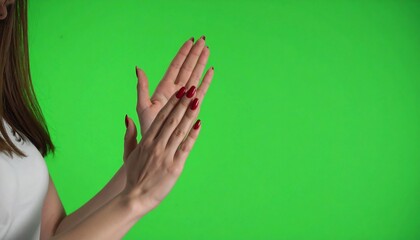 Hands clapping against green screen