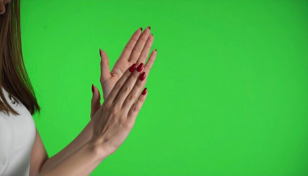 Hands clapping against green screen