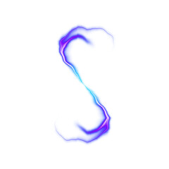 Blue and purple electric lightning bolt shape with transparent background

