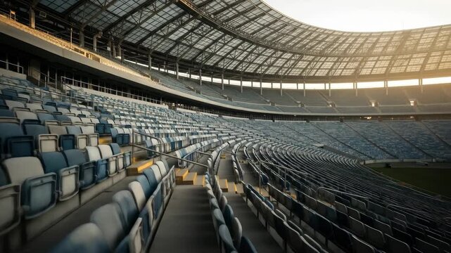 Empty stadium seats view, sports venue, seating, architecture, sports, stadium, arena.