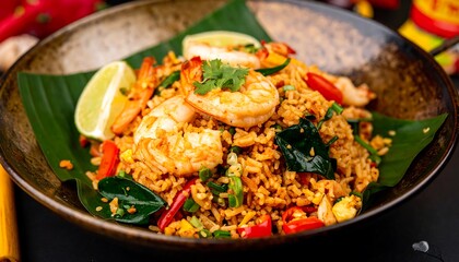 Delicious shrimp fried rice dish