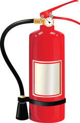 red fire extinguisher realistic style