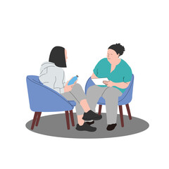 vector illustration of patients visiting psychotherapy