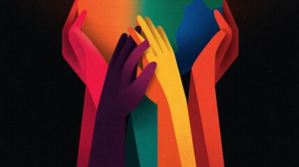 colorful greeting card design celebrating global friendship