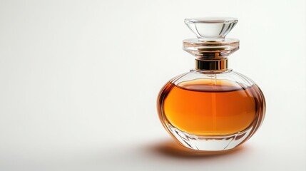 A Bottle of Perfume. Glass Bottle Isolated on White