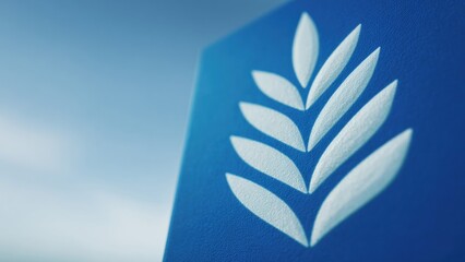 Symbol representing wind energy in remote coastal area showcases innovation and sustainability in vibrant blue background