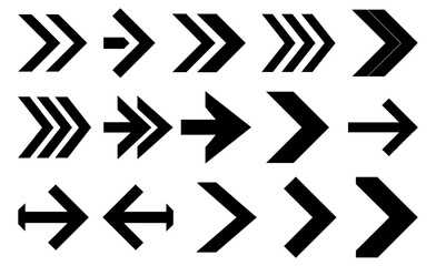 Set of Bold Black Directional Arrows. Directional Arrows, Black Directional Arrows, Arrows Icon Set.
