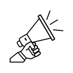 Megaphone icon, loud speaker icon, loudspeaker sign