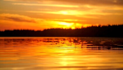 Golden sunset over water