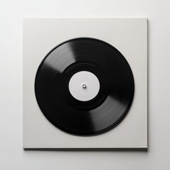 Obraz premium Black vinyl record in sleeve isolated on white background