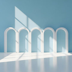 Obraz premium Light-filled room with arched alcoves