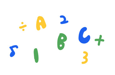 Hand‑Drawn ABC & 123 Doodle Illustration Pack