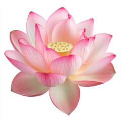Fototapeta premium Beautiful pink lotus flower isolated on white background