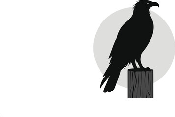 A crow sitting vector art illustration