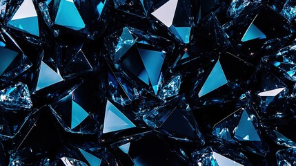Blue crystal pyramids background texture